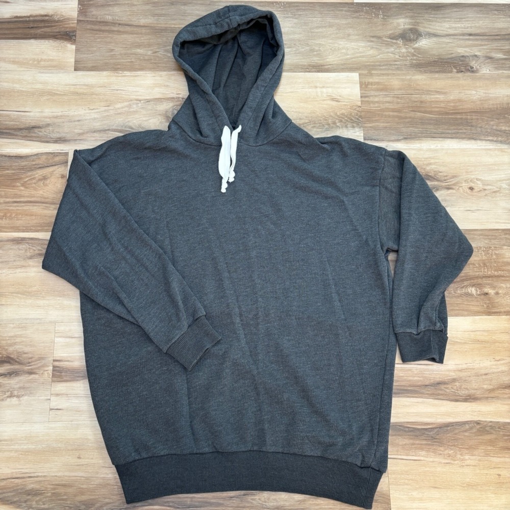 American Eagle Hoodie Medium Jegging Fit Oversized Cotton Blend Gray Pullover